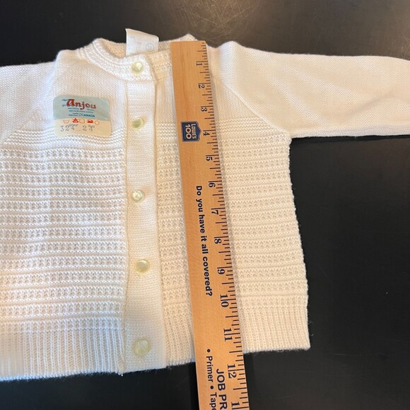 Vintage Anjou Baby Cardigan Sweater White Size 24 Months - NWT! - Picture 6 of 8
